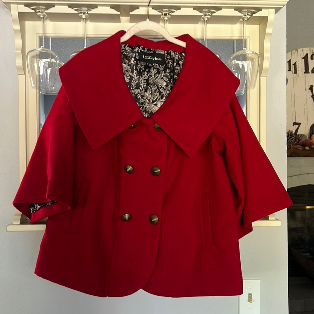 LUXE by Irina Polyester Red Coat